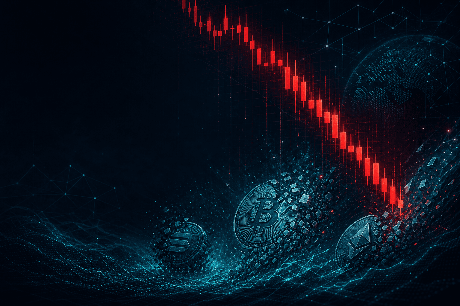 June 2026 crypto crash — Bitcoin below $60K as markets deleverage