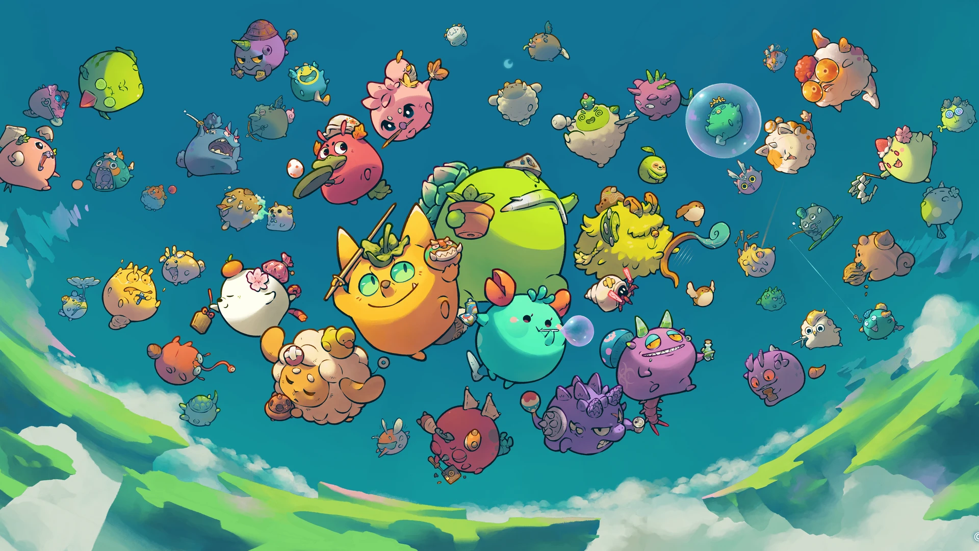 Axie Terrariums V1.1: accessories and land items feed Atia's Flame